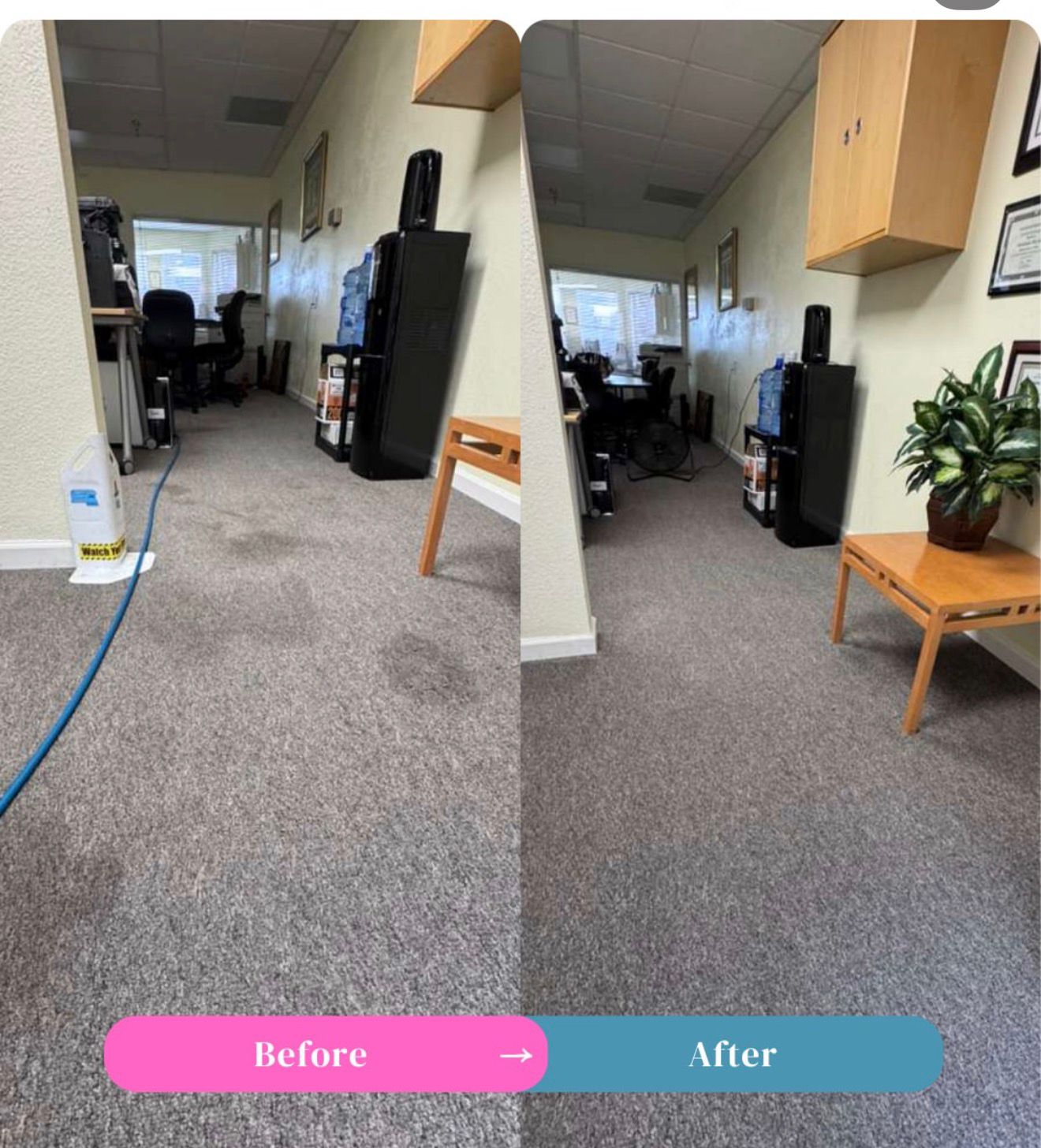 Before and after cleaning result